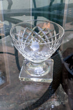 Waterford Goblet Desert Cup 3.5" Tall Square base Diamond - single piece