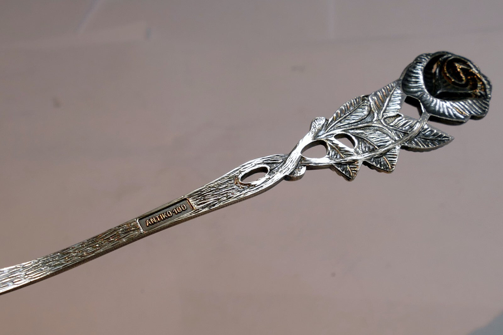 Silver Plate  Antico 100 Tea Spoon Silverware rose design floral
