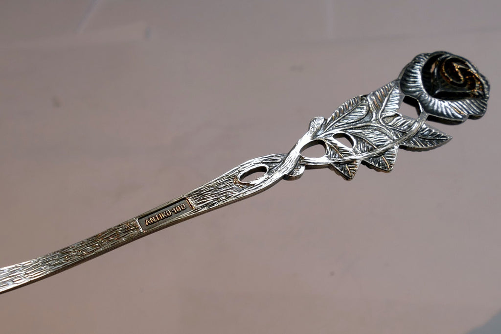 Silver Plate  Antico 100 Tea Spoon Silverware rose design floral