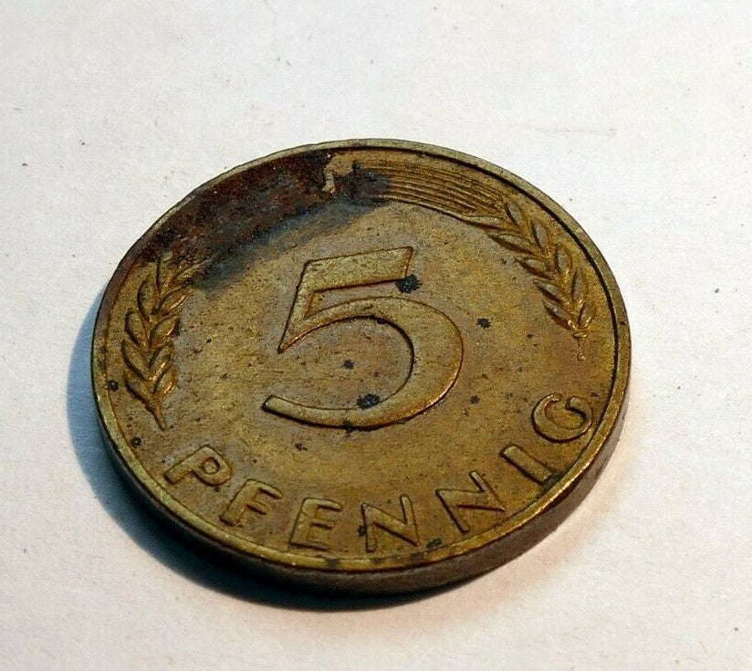 5 pfennig coin 1967 germany   federal republic with oak leaf