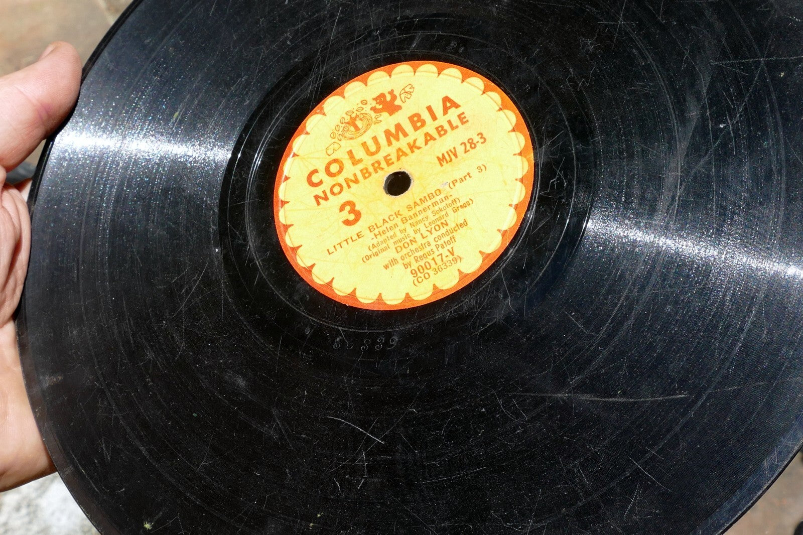 Little Sambo  Columbia Records mjv-28  78 rpm sides 2 and 3 90017-V