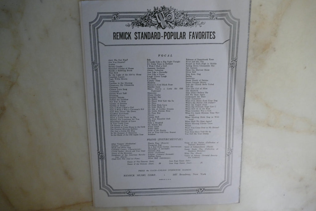 They Didn't Believe Me 1914 by Jerome Kern from "The Girl From Utah" musical