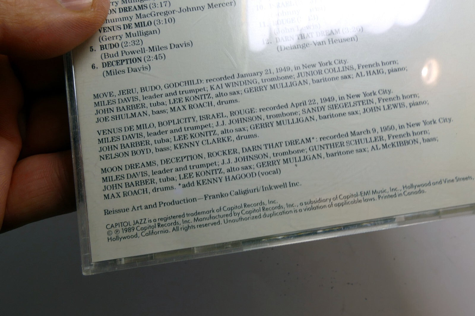 Birth Of The Cool By Miles Davis On Audio CD CDP 7 92862 2 1989 Capitol Records