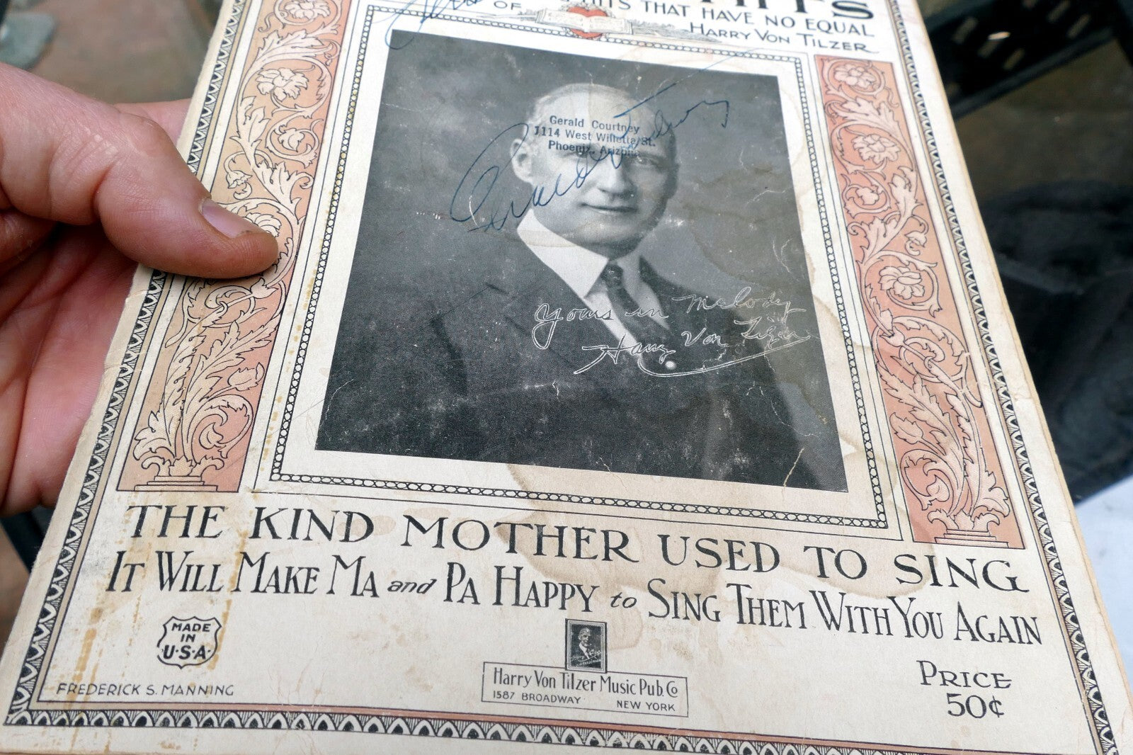 Harry von tilzer's favorite hits songs sheet music 1922