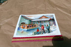 Beach people walking Watercolor by Freddie Fletcher  signed unframed 9X12"