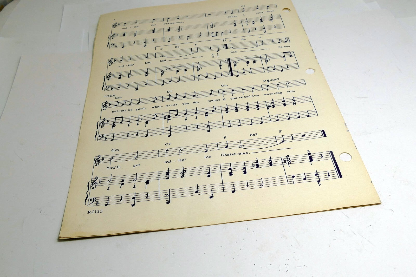 Nuttin' For Christmas  Sid Tepper Roy Bennett Stan Freberg 1955 Sheet Music