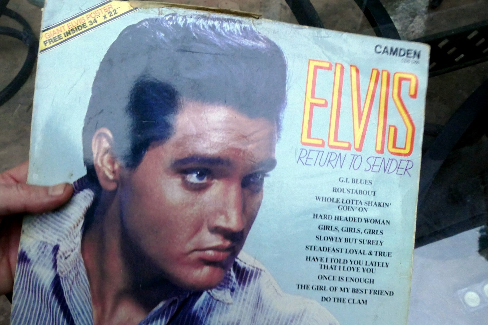 1981 Elvis Presley Return To Sender Camden CDS-1200 - ALBUM ART COVER ONLY