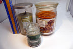 USED Yankee Candle Sage & Citrus 12 oz Glass Jar Cinnamon Buns Balsam Cedar set