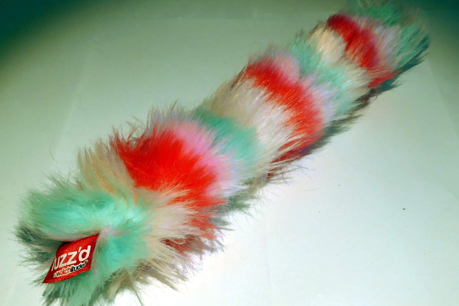 Rainbow Stripes - Slap Bracelet - Fuzz'd   fluffy pink