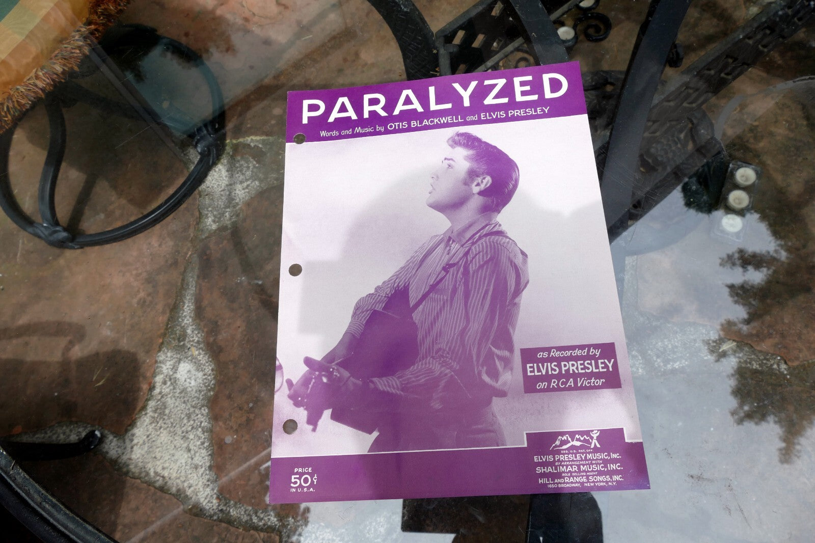 Paralyzed  Elvis Presley by Otis Blackwell 1956 Sheet Music