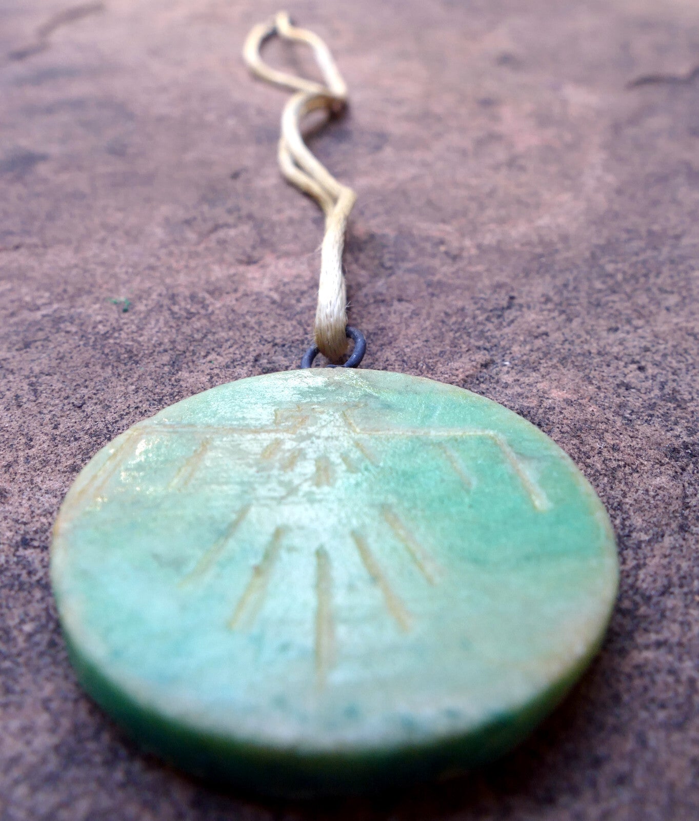 Eagle pendant necklace native american south west usa stone etched