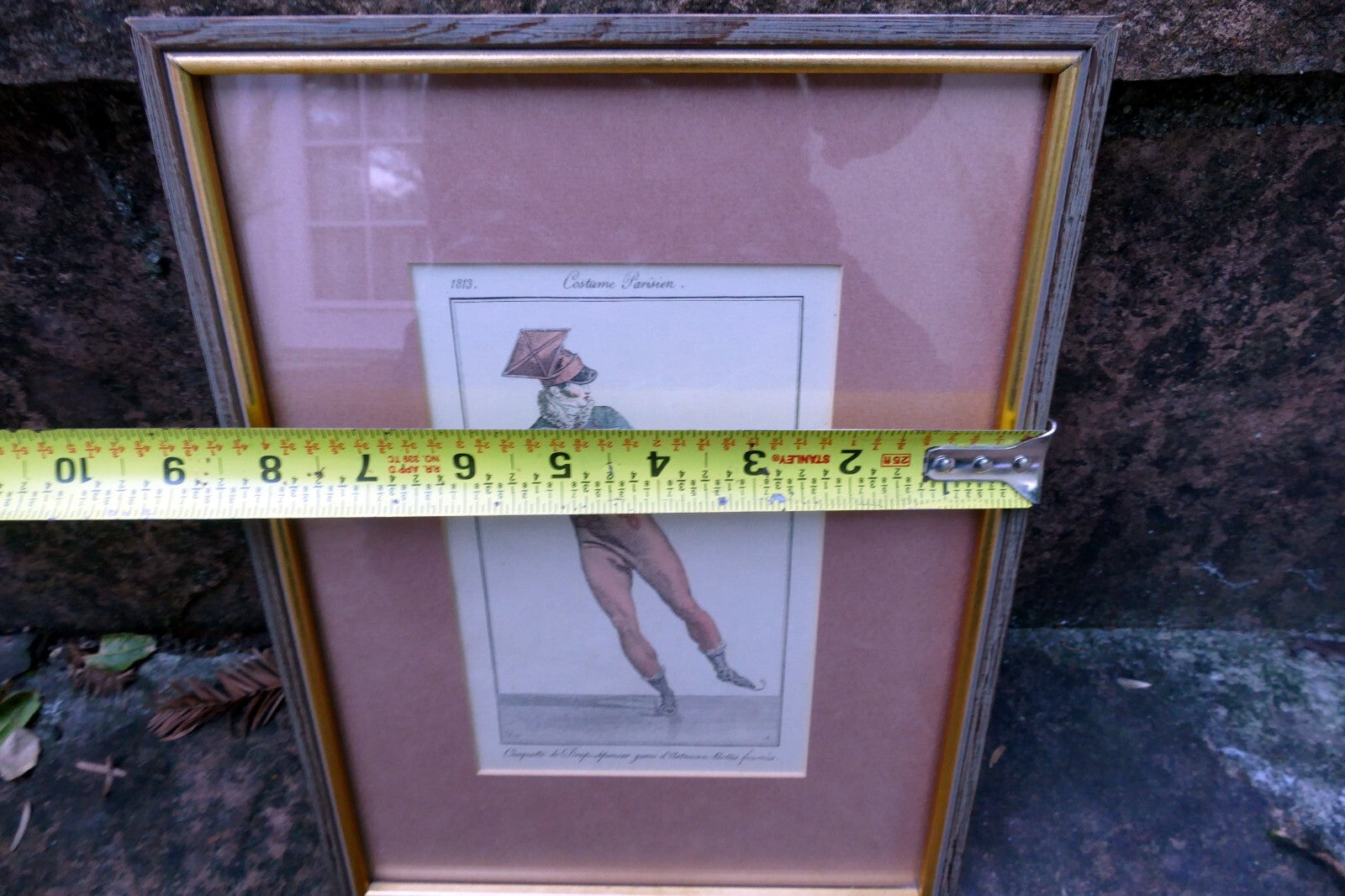 Fashion Engraving 1813 Parisian Costume French Gentleman's Skating framed