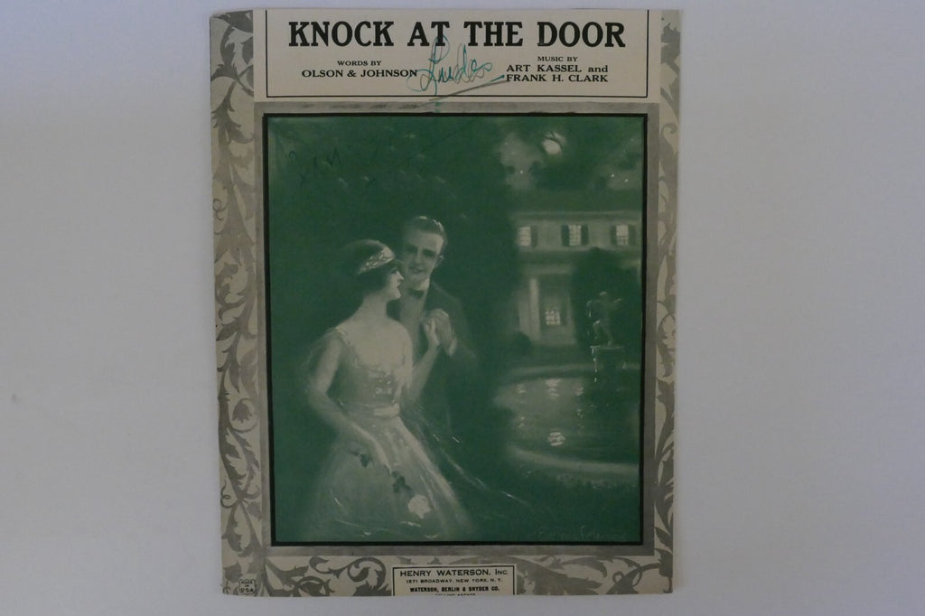 Knock at the door, sheet music 1924, by olson and johnson, art cassel and frank h. clark