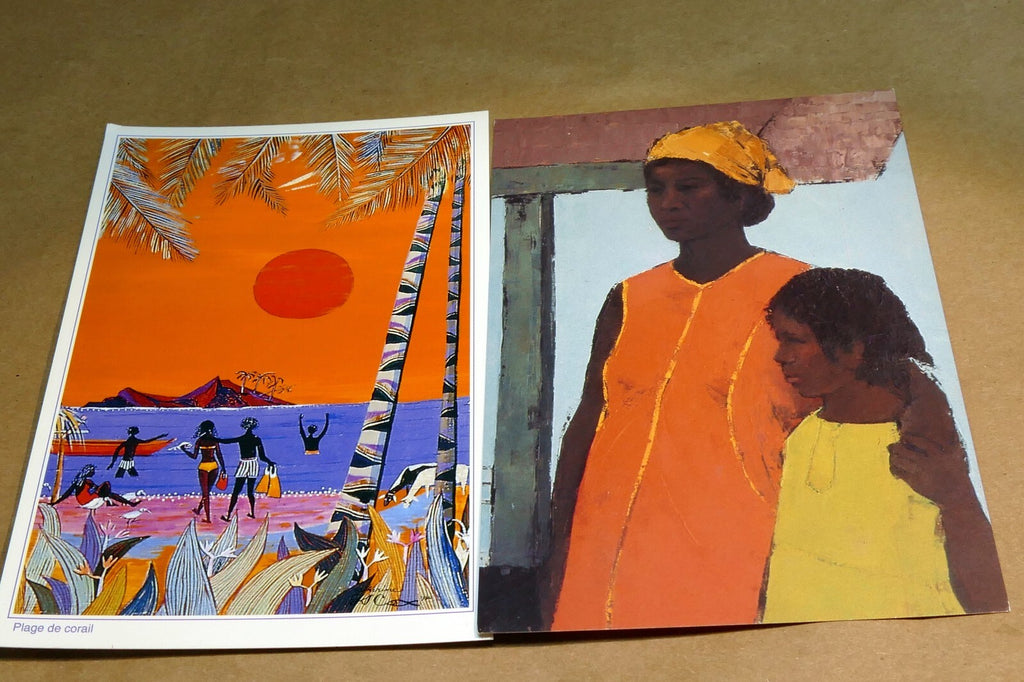 Postcard st martin islands lot of 2 vintage 1990's caribbean sea