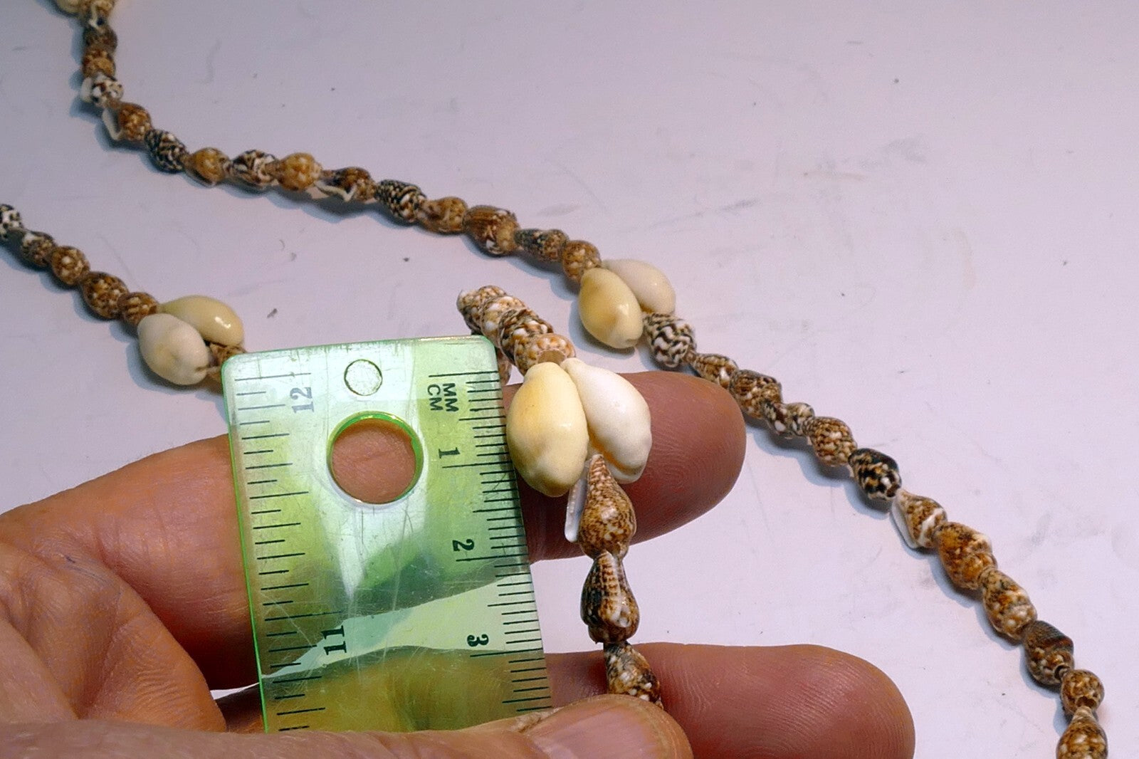 Cowrie Shell 17" Necklace Lei Jewelry Boho Surfer Brown-White glossy California