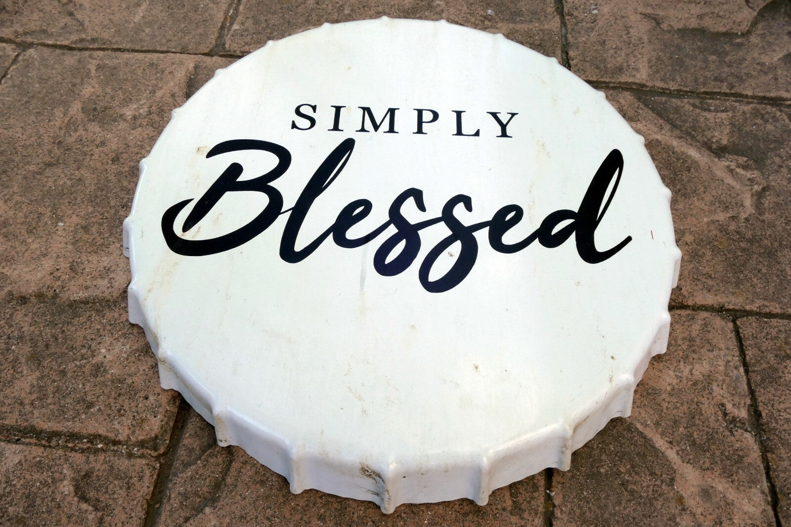 Beer Cap hanging Tin Metal Poster Sign beer 16X16" "Simply BLESSED"