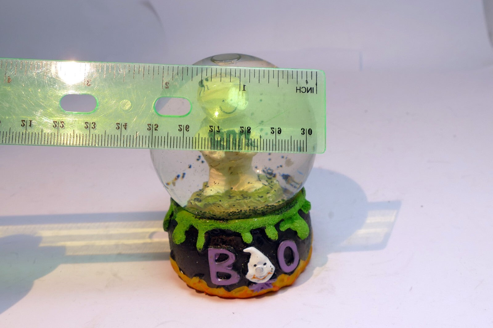 Halloween Snow Water Globe  Ball 2" "BOO" White Ghost