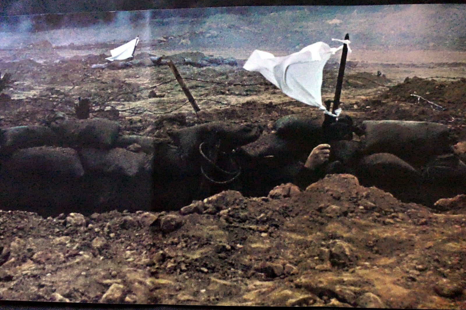 Wwi peace poster reprint white flag soldier surrender