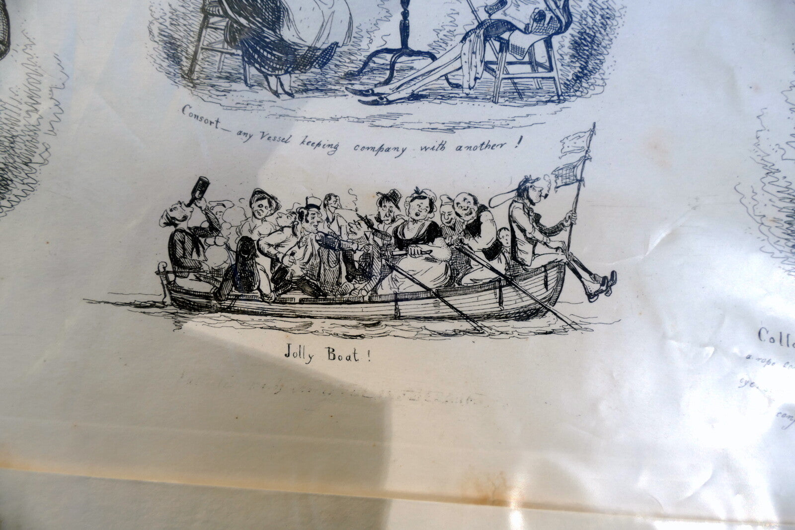 NAUTICAL DICTIONARY No 2 HENRY HEATH CARICATURE PRINT  1840 Victorian navy UK