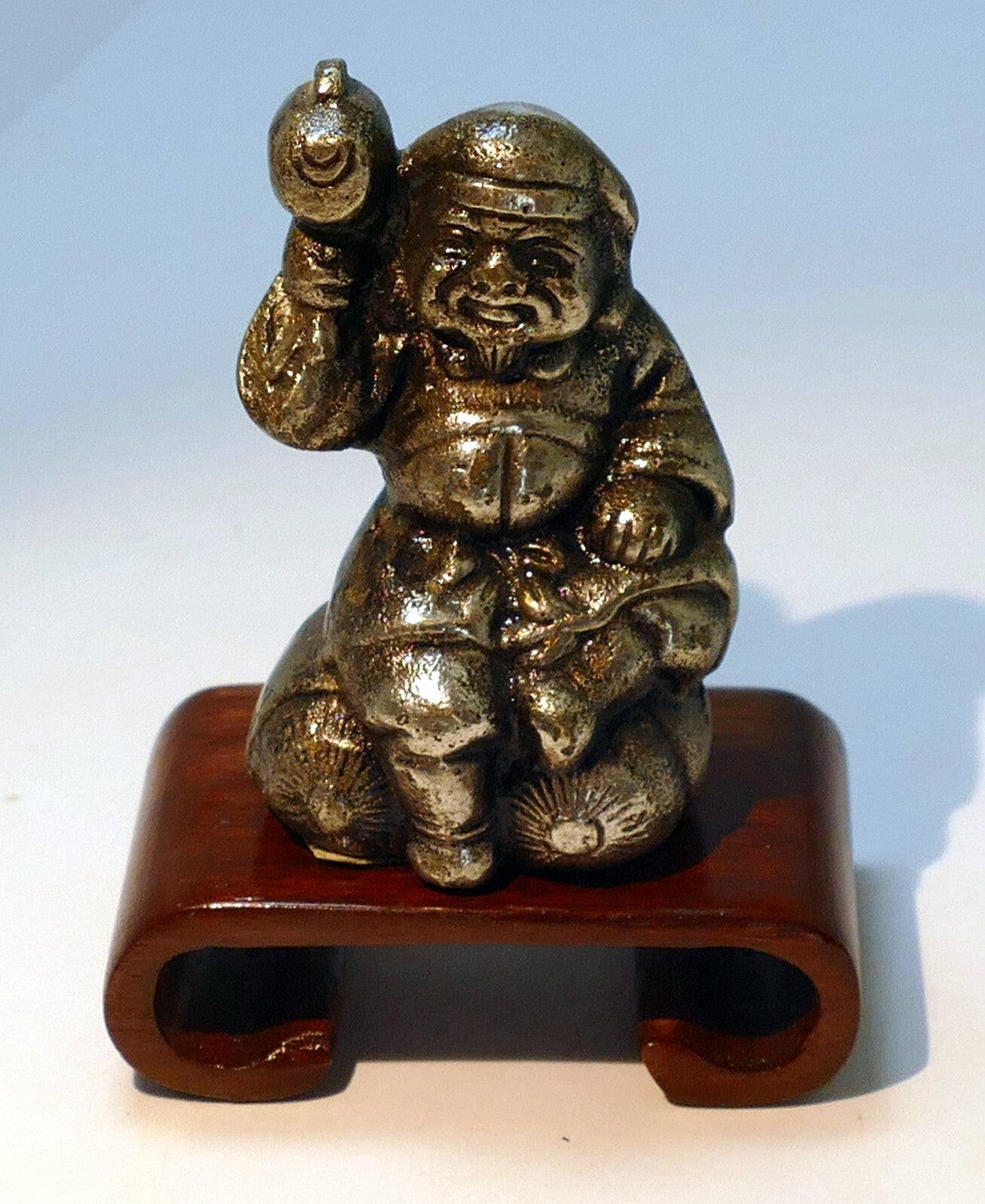 Lamp finial statue japanese daikoku metal bronze statue miniature