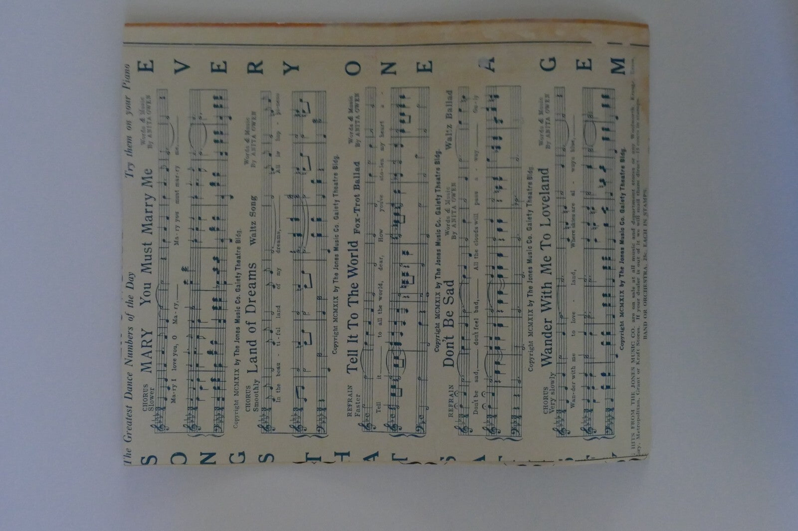 Alla, 1920, by Anita Owen, The Jones Music Co.