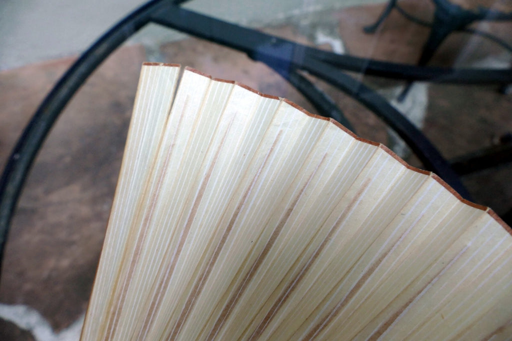 Japanese Hand FOLDING FAN, Bamboo with Cricket hand painted