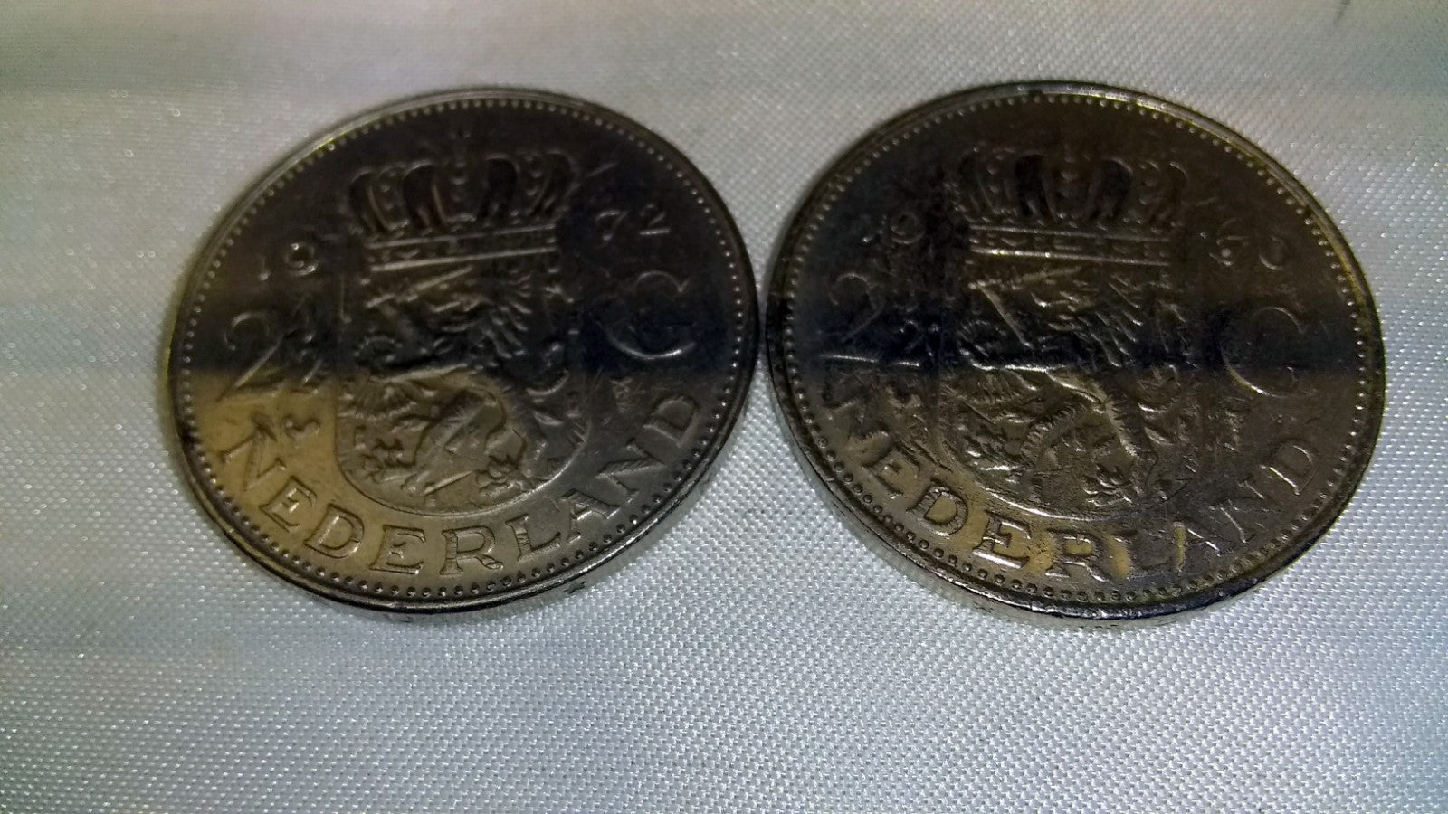 Netherlands 1970 21/2 Gulden Pre-Euro Coin Queen Juliana Nickel lot of two coins