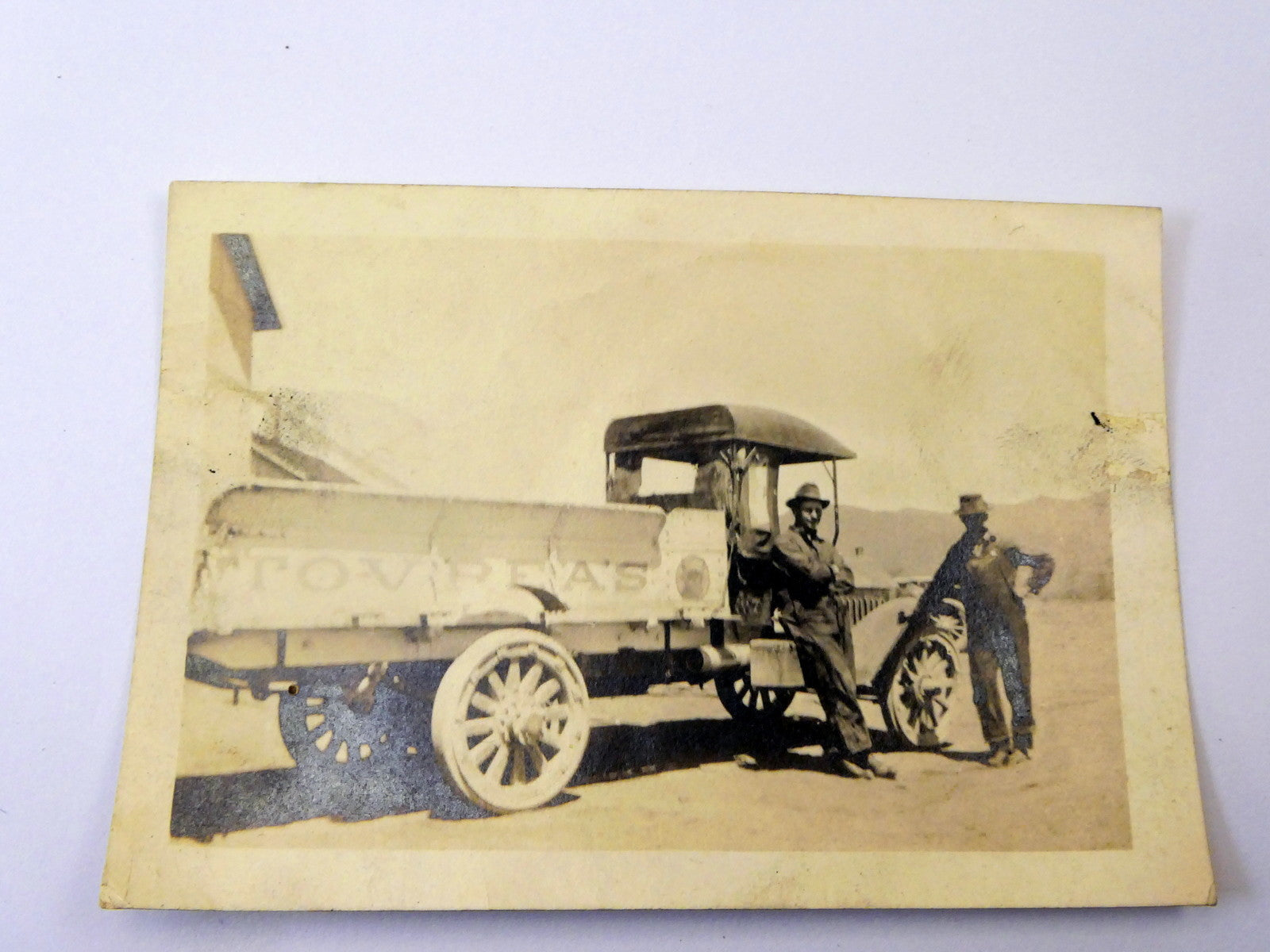Picture of Two Gentleman Truck VINTAGE ANTIQUE Photograph 2X3" 1917 California