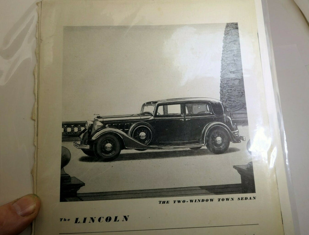 V 12 lincoln town sedan 1932 magazine clippings advertisement $3200 at detroit