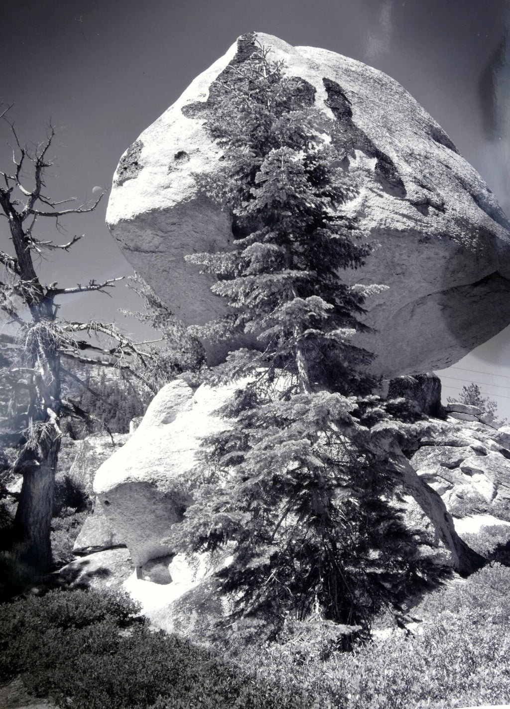 Yosemite california 11x14" black & white picture photo boulder rock sky unsigned