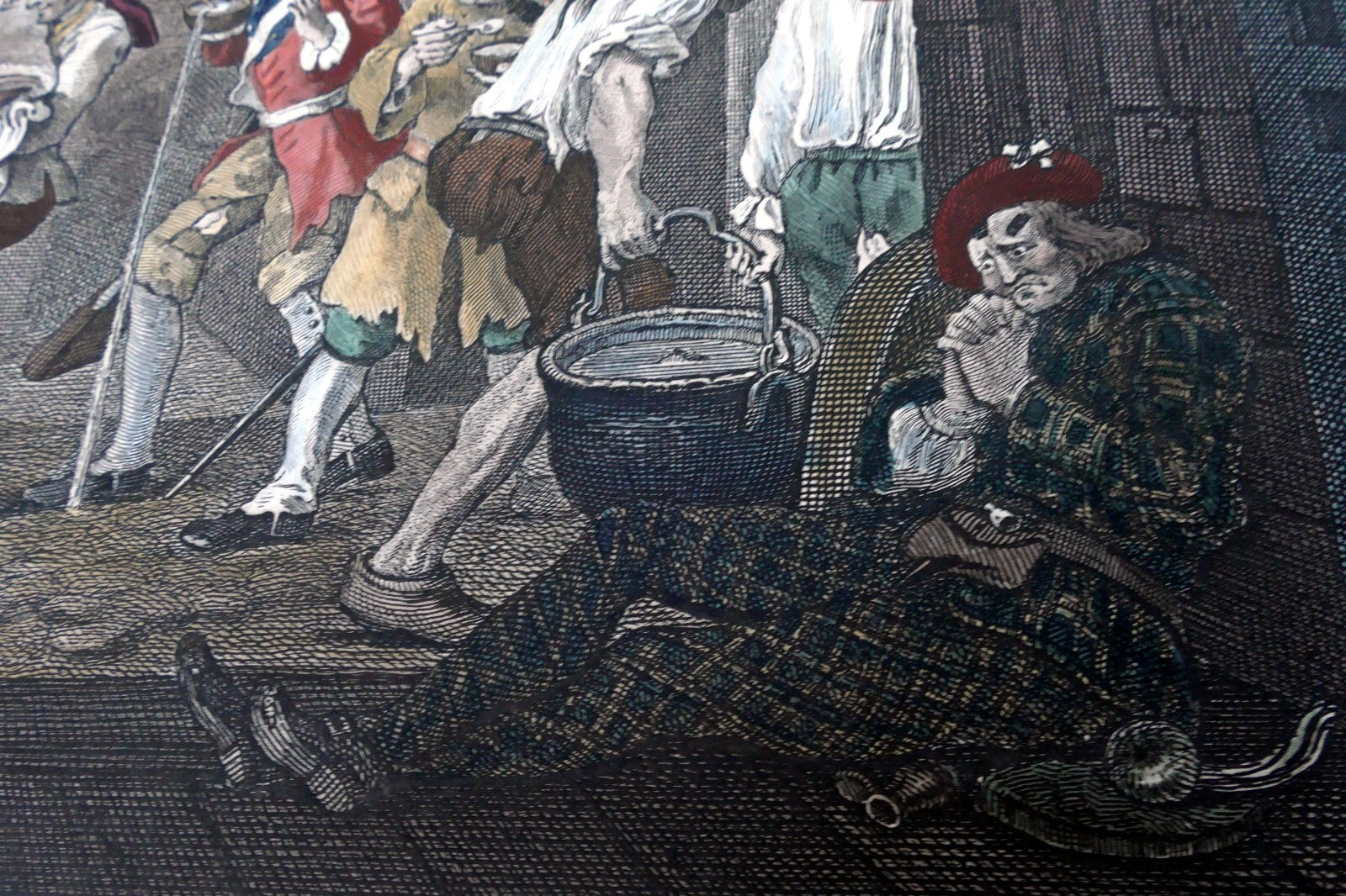 Gate of Calais England 1749  Print William Hogarth Antique Steel Engraving
