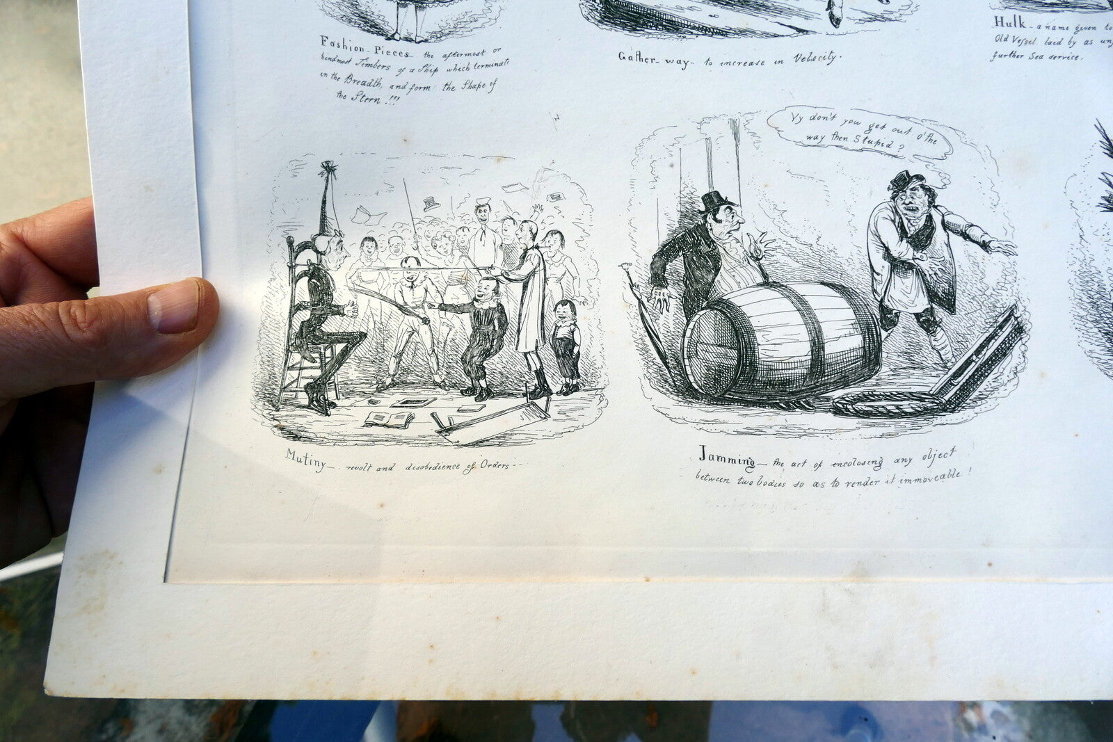 NAUTICAL DICTIONARY No 3 HENRY HEATH CARICATURE PRINT  1840 Victorian