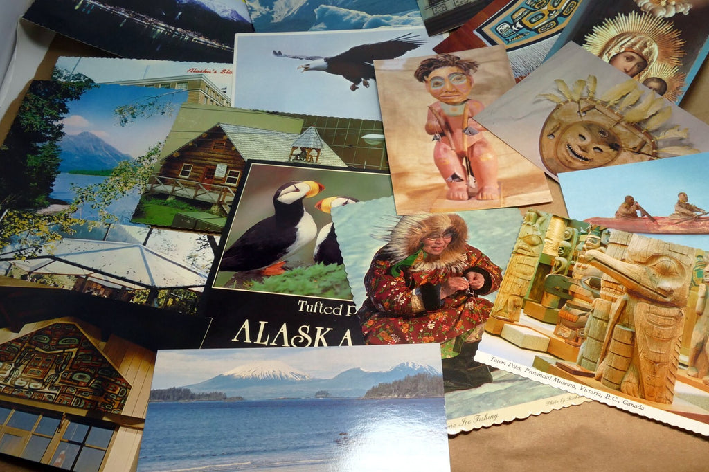 1980's Postcard unposted Alaska USA lot of 23 pack landscapes cityscapes native