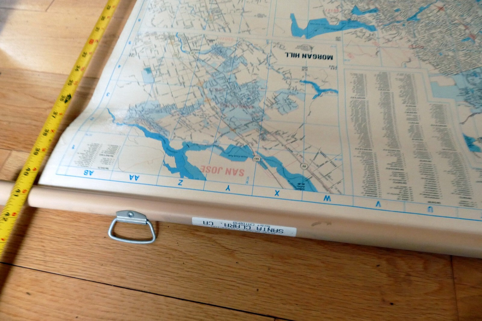 Wall Hanging Santa Clara County Map San Jose Silicon Valley USA 58X42" Ex  Large