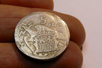 1957 Spain  5 PTAS Coin - Star 57