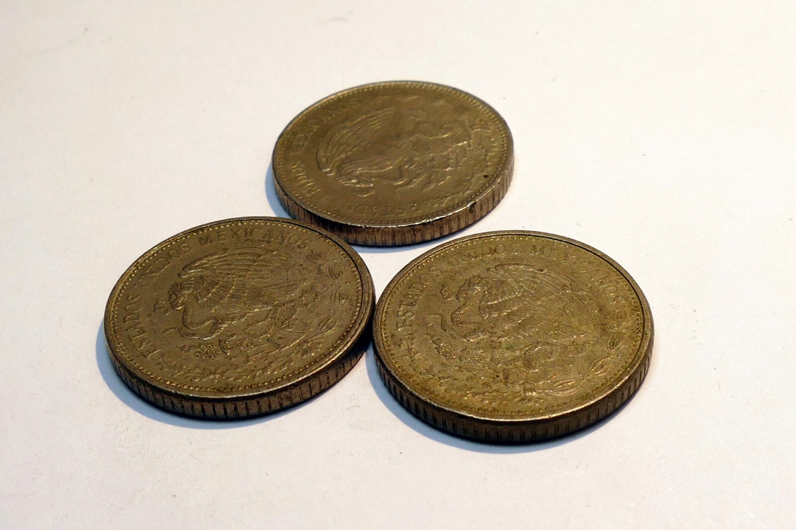 150 Mexico 50 X 3 Pesos Coin Benito Pablo Juárez García - pack lot of three 1986