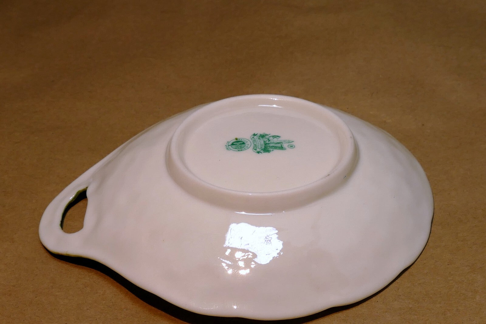 Belleek Ireland  clover shamrock butter plate spoon rest porcelain