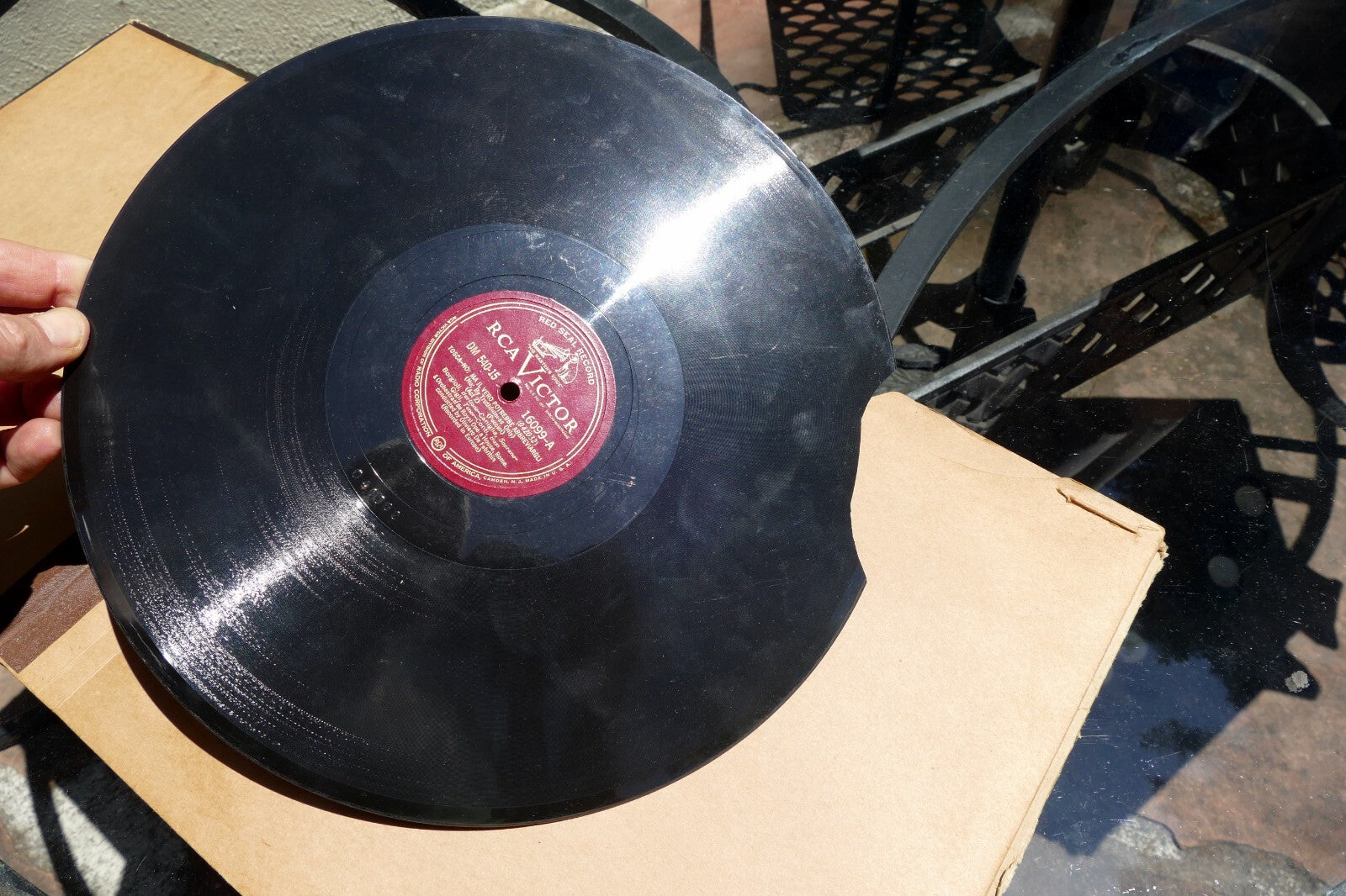 Set of 7 vintage 12-inch 78 RPM Tosca Volume II vinyl records by Puccini, featuring Gigli and conducted by Fabritiis