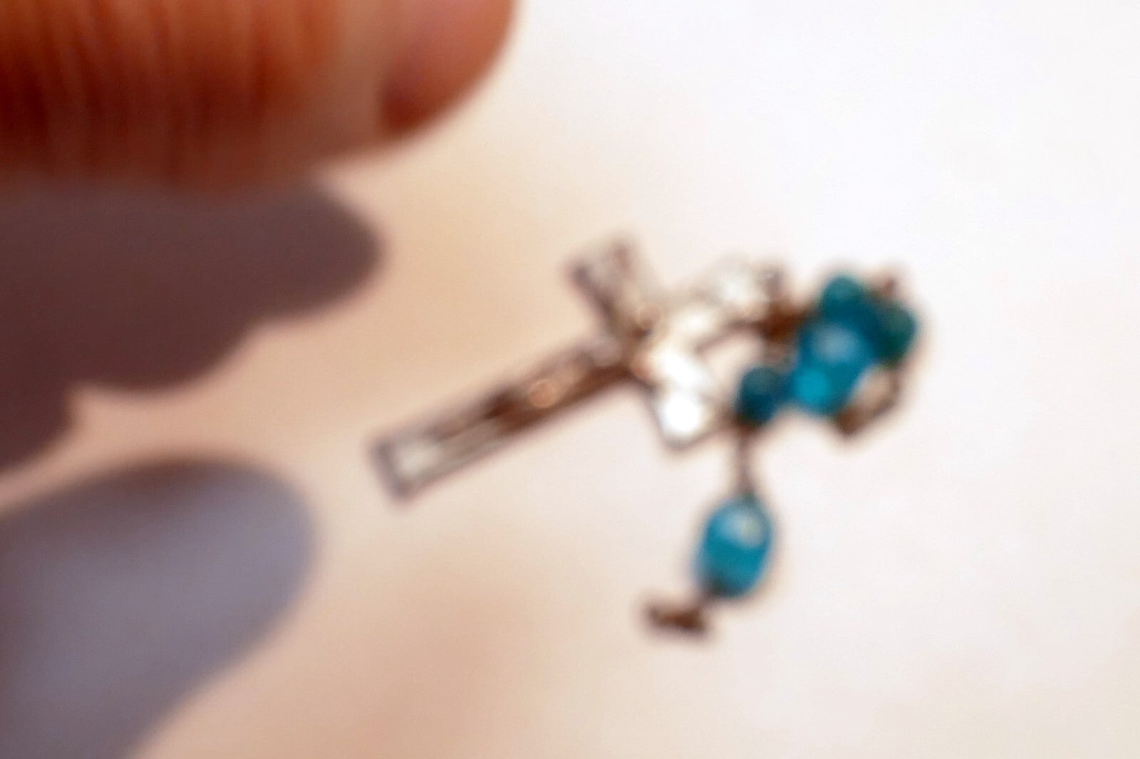 Metal Crucifix Cross Pendant Charm - ITALY vintage 1.5" long Catholic