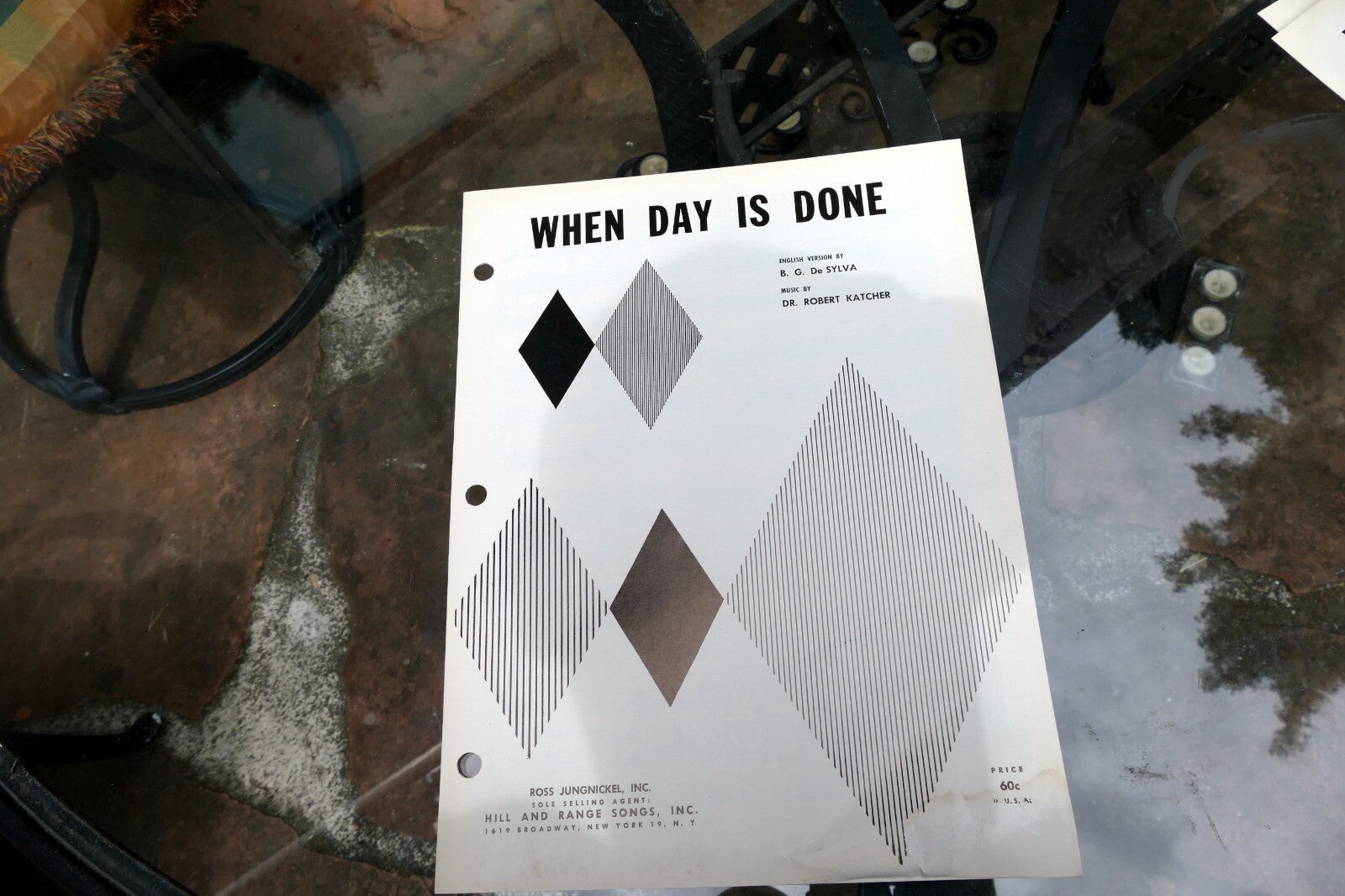 When day is done De Sylva Dr. Robert Katcher  sheet music 1926