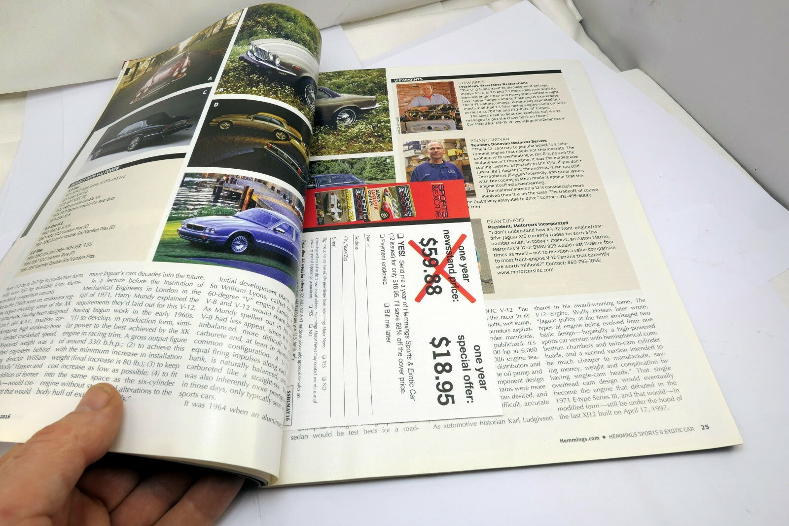 Hemmings Sport & Exotic Car Magazine may 2016 Juaguar's Mighty V-12 engine