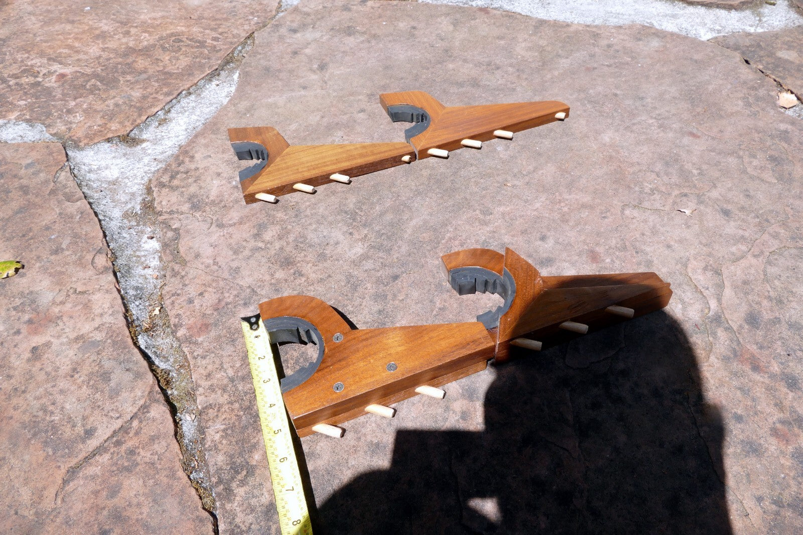 2 Rifle Gun Rack Wall Mount Wooden Shotgun Holder Gun Display Hanger Hand made