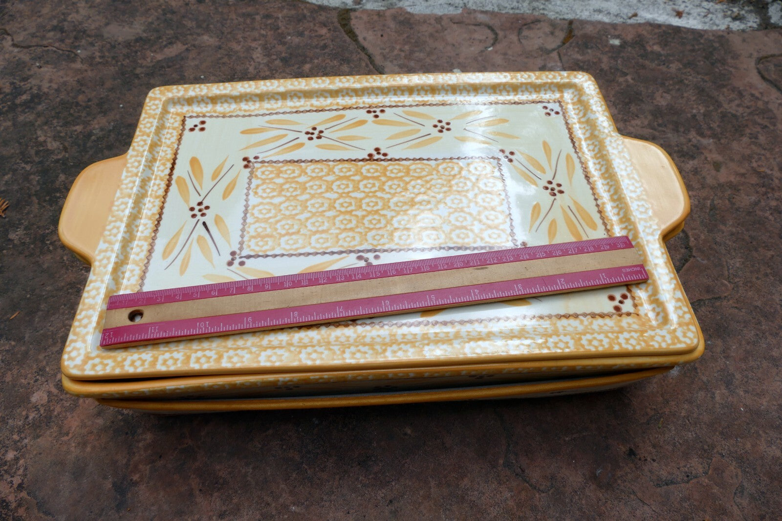 Temp-Tations Presentable Ovenware Casserole Lasagna Serving Tray w/ Lid 10X15"