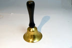 1.5" Solid Brass metal School Diner Bell with wooden handle missing clapper 