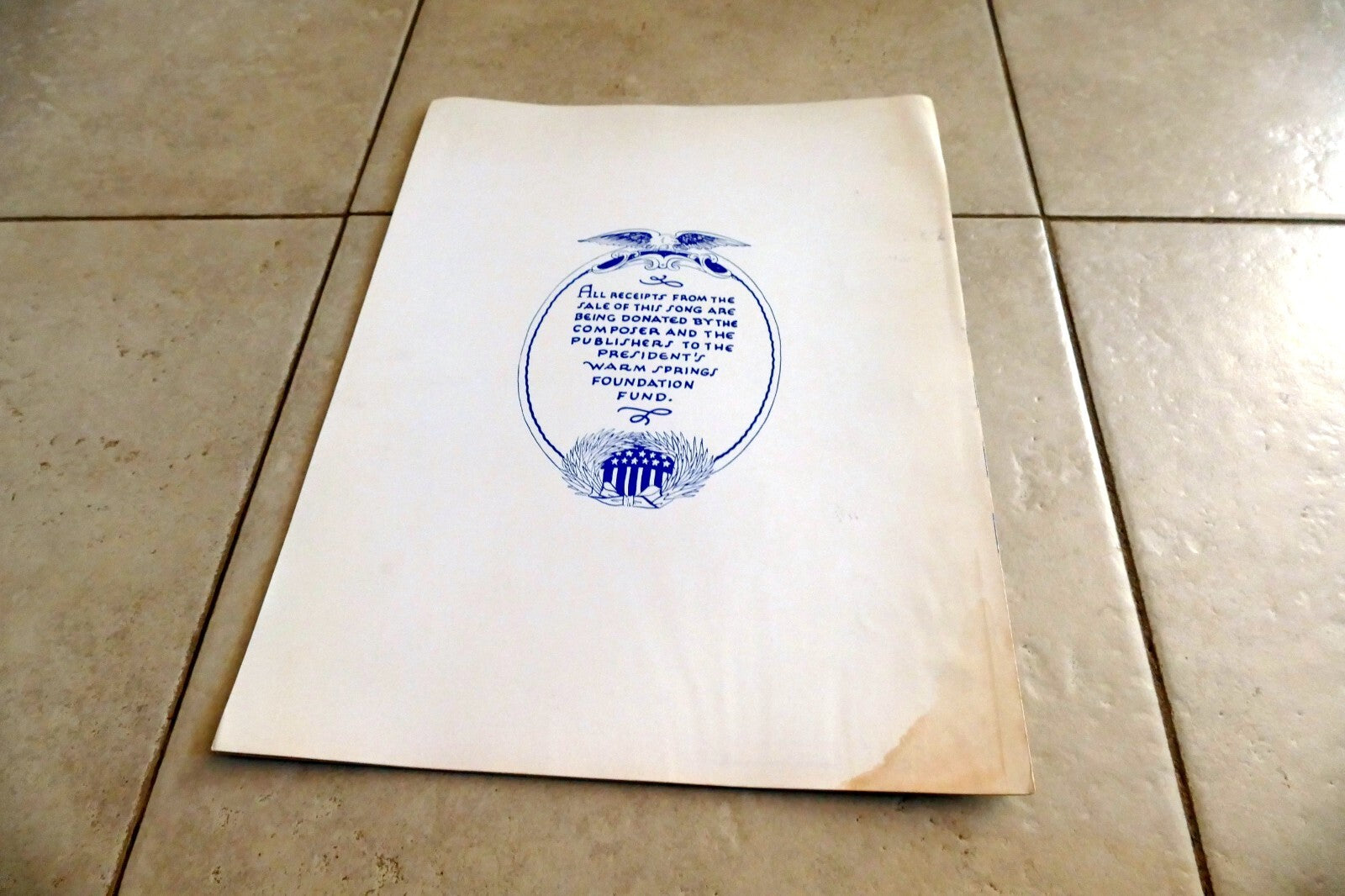 What a Man by George Cohan 1934 Music Sheet dedict. President Franklin Roosevelt