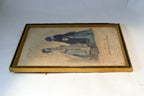 French Antique 1843 Hand coloured engraving Petit Courier des Dames Modes Paris