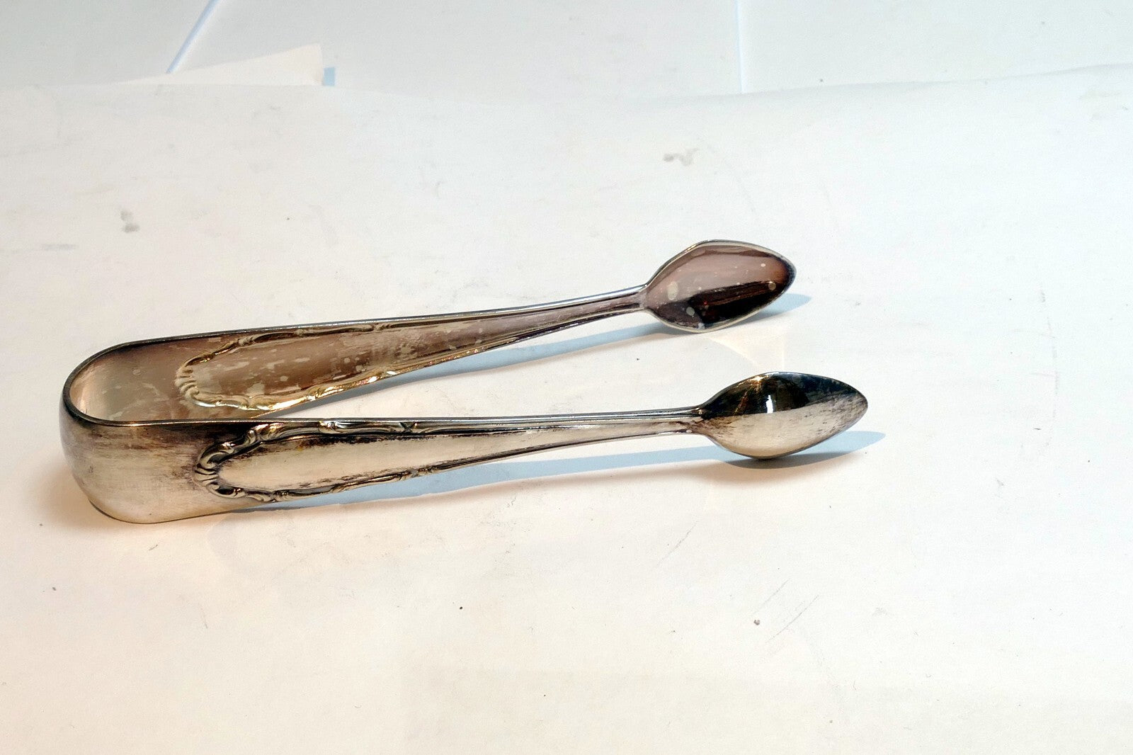 Silver Plate Motif Sugar Cube Tongs for tea pot