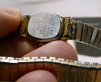 Vintage Pulsar Watch Women Gold Tone Stretch Band V238-5090 RD