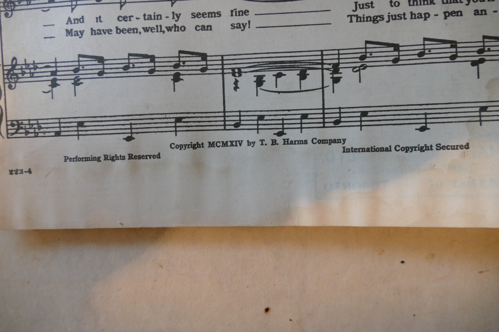 They Didn't Believe Me 1914, Herbert Reynolds, Jerome Kern, T. B. Harms Company