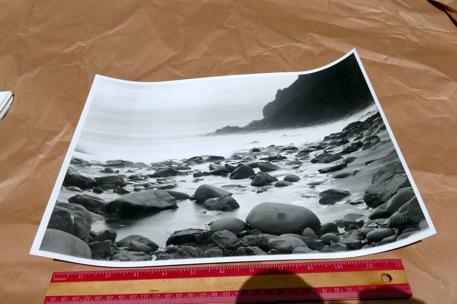 Big Sur California 11X14" Black & white Picture Photo beach Surf Ocean Unsigned